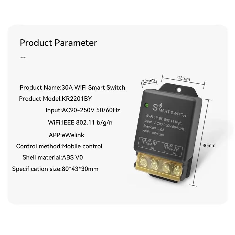 Ewelink 30A Hight Power WiFi Smart Switch 110V/120V/240V, APP Remote with Timer, Wireless DIY Mode for Home Automation, Compatible with Alexa & Google Home(2 pcs) 2 * Receiver
