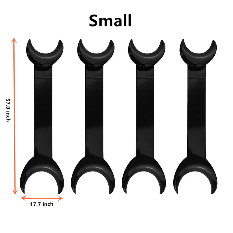 [Australia - AusPower] - 8 Pack Black T-Shape Intraoral Cheek Lip Retractor, 4 Large Size+4 Small Size Double Head Mouth Opener for Teeth Whitening Retractor, Dental Orthodontic Oral Care Tool 