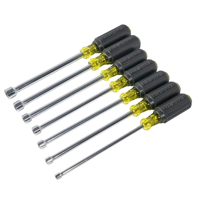 Klein Tools 647M Tool Set, Made in USA, Magnetic Nut Drivers Sizes 3/16, 1/4, 5/16, 11/32, 3/8, 7/16, 1/2-Inch, 6-Inch Hollow Shafts, 7-Piece