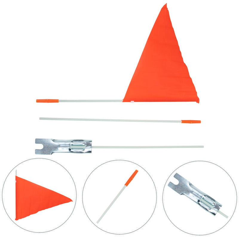 [Australia - AusPower] - Yardwe Bike Safety Flag with Pole, 2 Set Adjustable Height Bike Flags Waterproof Orange Safety Flag with Reflective Strip (6-Foot) 