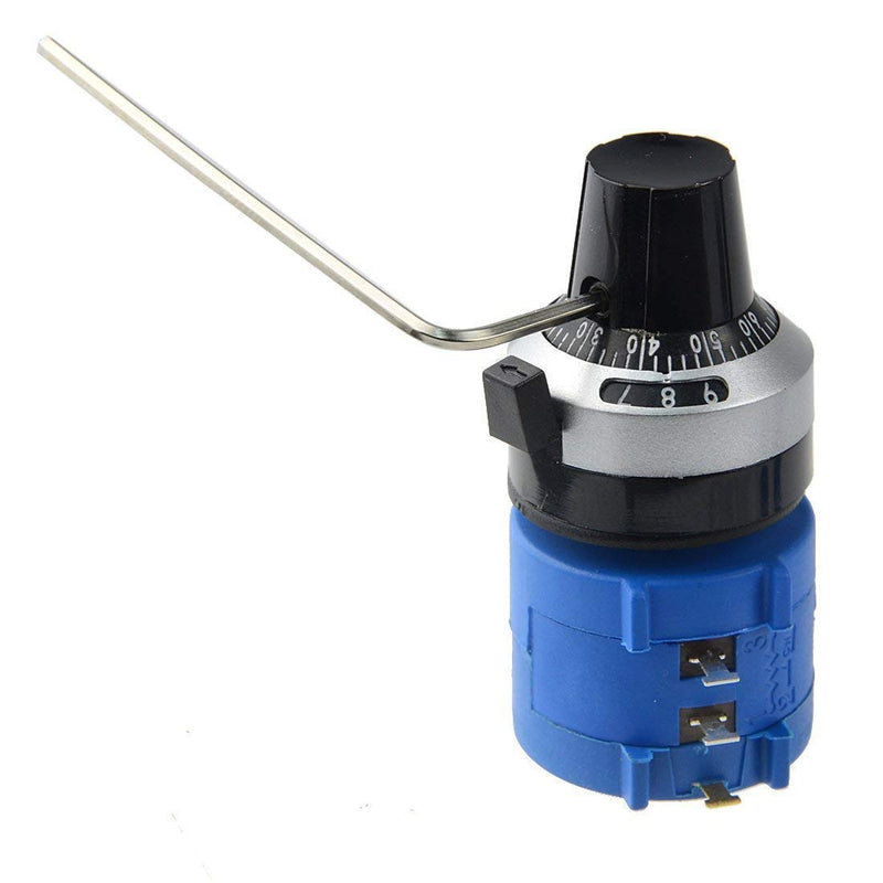 [Australia - AusPower] - Onwon 20K Ohm Resistor 10 Turn Potentiometer 2W Wirewound Multi-Turn Adjustable Precision Potentiometer with 10 Turn Counting Dial Rotary Knob 6mm Shaft (20K Ohm) 