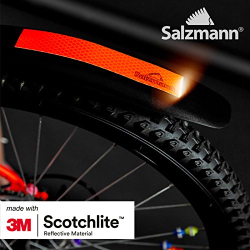 Salzmann Reflective Diamond Grade Sticker | Waterproof, All-Weather Reflective Stickers | Made with 3M Diamond Grade | Ideal for Cars, mailboxes, Garage Doors, etc. | Pack of 4 Orange