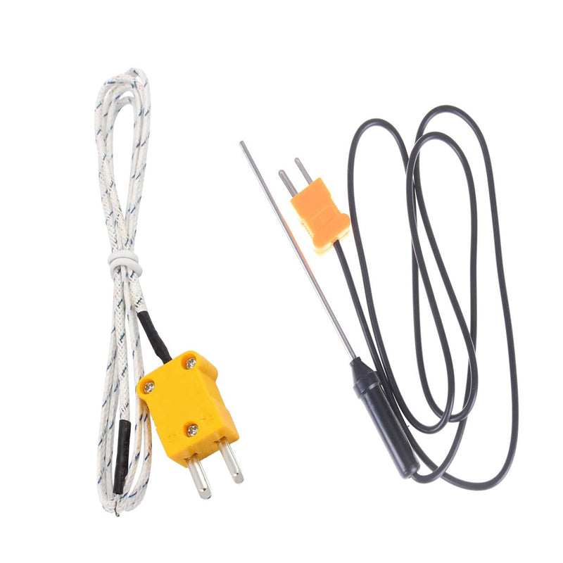 [Australia - AusPower] - Mengshen K-Type Digital Thermometer, 2 Channel with 4 Thermocouples Probe Sensor -50~1370°C (-58~2498°F) °C °F Kelvin Scale Switchable Handheld Temperature Meter Measurement 