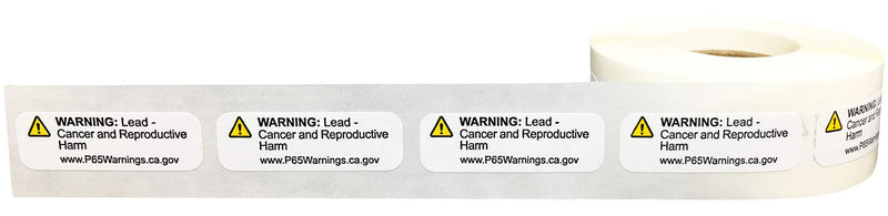 California Proposition 65 Lead Warning Labels Short Form .5 x 1.5 Inch 500 Adhesive Stickers