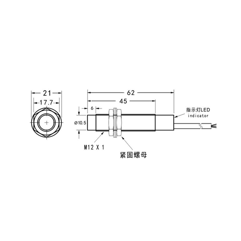 [Australia - AusPower] - Taidacent M12 Capacitive Proximity Sensor Switch Detect Plastic Glass Wood 5mm Adjustable Distance Capacitive Proximity Sensor (PNP Always Open) PNP always open 