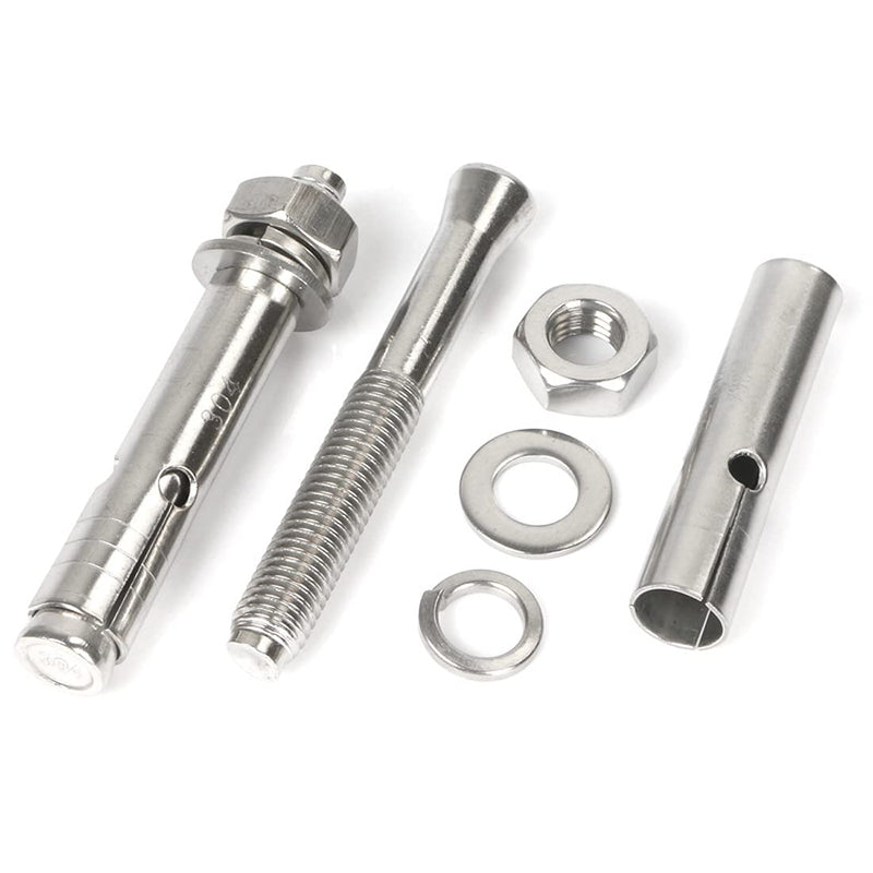 [Australia - AusPower] - Stainless Steel M6 x 60mm Hex Head Sleeve Anchor, for Pad Eye Plate Hook Hanging Hardware 1/4" x 2-3/8" Expansion Bolt (4pcs Hex Sleeve Anchor) Hex Sleeve Anchor 4pcs 
