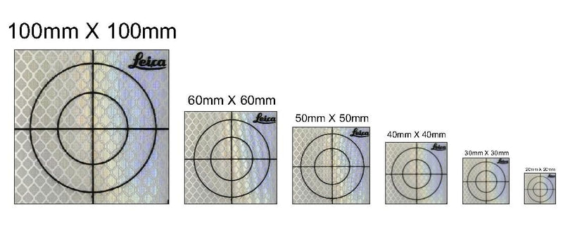 Reflective Tape Survey Targets (20pcs 60X60mm, White) 20pcs 60X60mm