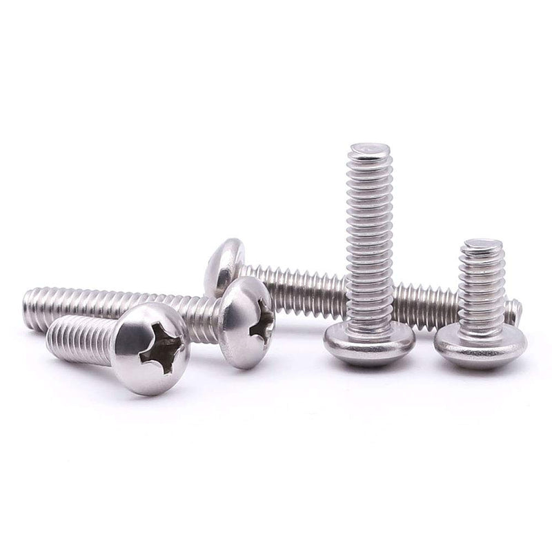 [Australia - AusPower] - 1/4-20 x 3/4" Pan Head Machine Screw, Phillips Drive, 304 Stainless Steel 18-8, Bright Finish, Fully Machine Thread, 50 Pcs 1/4-20 x 3/4" 
