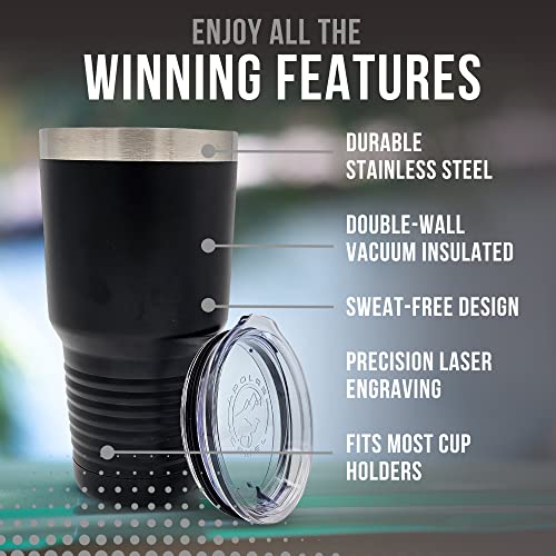 Golf Coach Tumbler - 30oz Engraved Stainless Steel Cup - Black