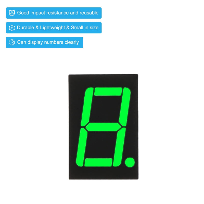 [Australia - AusPower] - PATIKIL LED Display Digital Tube, 10 Pack Common Cathode 7 Segment 10 Pin 1 Bit 3.3V 0.56" Digit Height LED Display Module for Electronic Driver Board, Green 