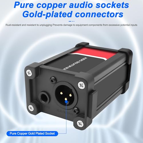XMSJSIY Audio Isolator Box Combo XLR & 1/4" 6.35mm TRS TS Hum Eliminator