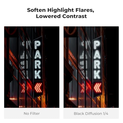 K&F CONCEPT 72mm Black Diffusion 1/4 Filter + Lens Cap