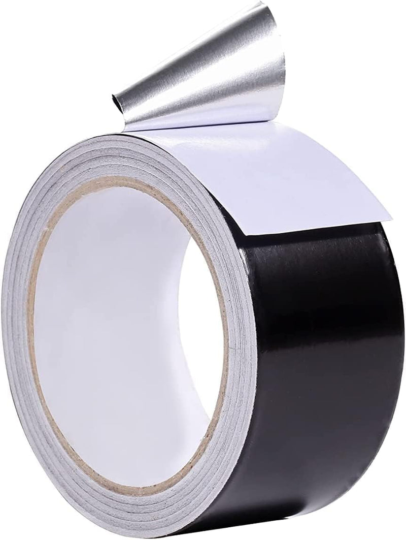 Black Aluminum Foil Tape - Car Sound Deadening Insulation Sealing Tape, Heat Resistant, Sound Dampening, Heavy Duty Waterproof, 2in x 66ft Black