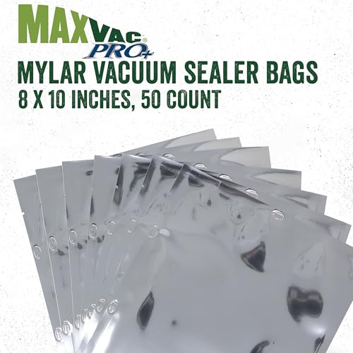LEM Products MaxVac Pro Mylar Vacuum Sealer Bags, 8" x 10", 50 Count 8x10