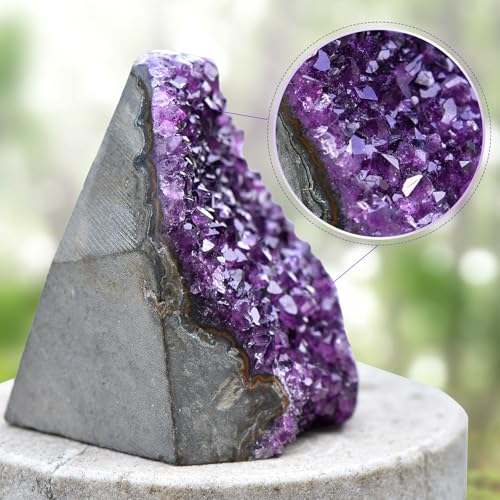 Amethyst Crystal Cluster - Raw Amethyst Stones, Gemstones, Healing Crystals Rock, Mineral Geode Amethyst Rocks Stones Energy Balancing Gemstones Gifts for Women Men 300g