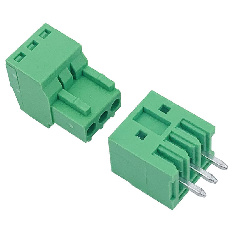 [Australia - AusPower] - 10Set 3-Pin 125V 4A 2.54mm 0.1" Pitch PCB Mount Screw Terminal Block Connector for 26-18AWG Cable 2.54mm-3-Pin 