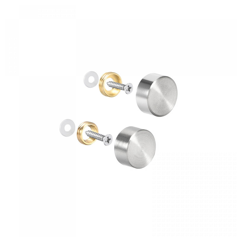 [Australia - AusPower] - uxcell 10mm Brushed Stainless Steel Mirror Screws, Decorative Caps Cover Nails 12pcs 