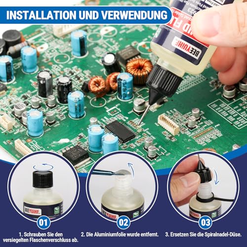 Liquid Flux Soldering, Rosin Soldering Flux, No Clean Liquid Soldering Tool, SMD Solder Flux (30 ml / 1 oz.) #923 1 Stück