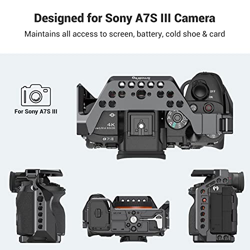 SMALLRIG Camera Cage Only for Sony Alpha 7S III / A7S III / A7SIII / A7S3 and Lightweight Top Handle with 3/8"-16 Locating Pins for ARRI