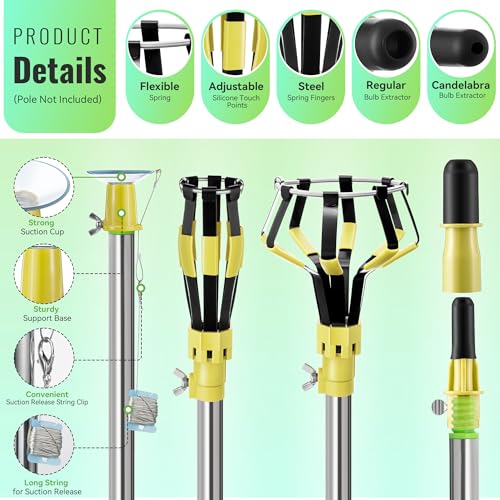 Dreyoo 4-piece yellow light bulb changer set with suction cup and cage changer tools