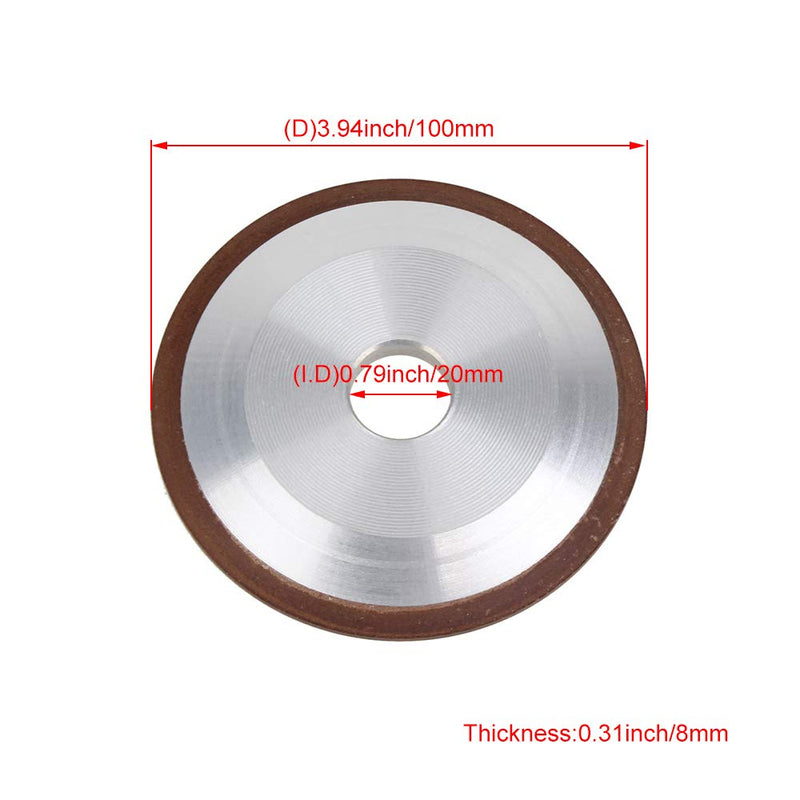 [Australia - AusPower] - 100mm Dia One Side Tapered Plain Resin Diamond Grinding Wheel to Grind Carbide Hard Steel 