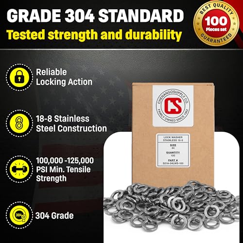Chenango Supply #4 Stainless Lock Washers #4 Lock Washer