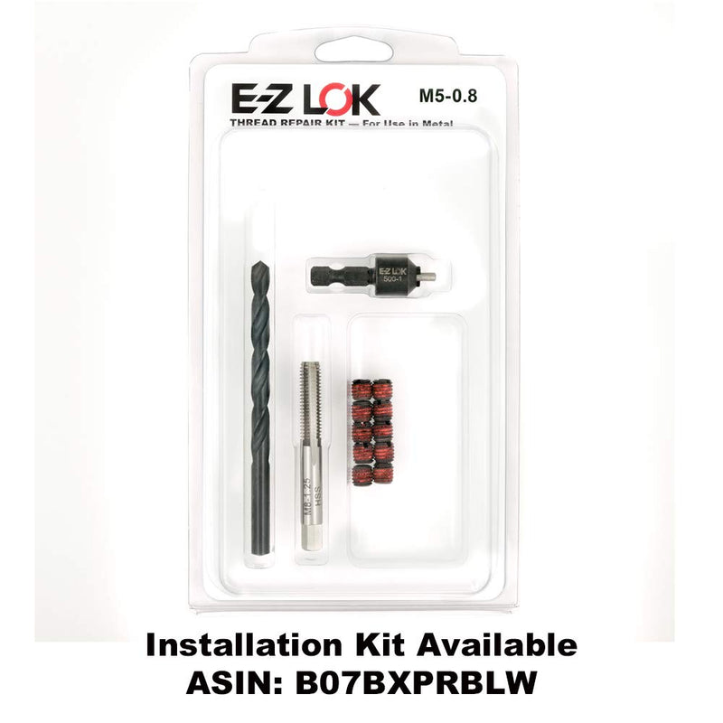 [Australia - AusPower] - E-Z Lok Externally Threaded Insert, C12L14 Carbon Steel, Meets AISI 12L14, M5-0.8 Internal Threads, M8x1.25 External Threads, 7.49mm Length, Made in US (Pack of 10) 6.9mm 