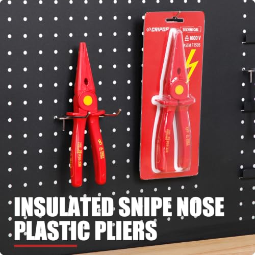 CRIPOP 1000V insulated plastic needle-nose pliers, 9-inch, two-piece pack