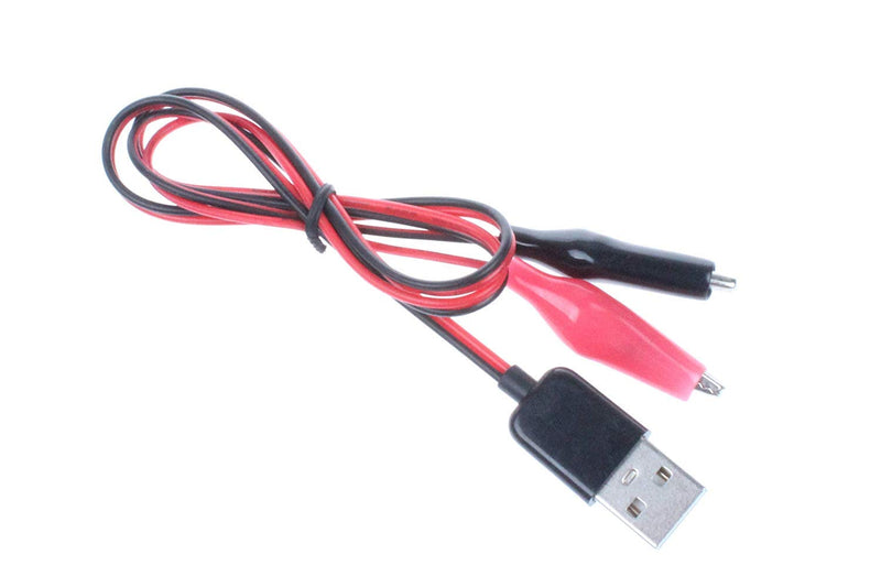 [Australia - AusPower] - 3Pcs Alligator Clip to USB Male Test Wire Adapter Red Black Wire Alligator Clip Test Cable 60cm/ 1.96 ft 
