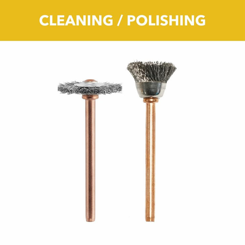 [Australia - AusPower] - Dremel 448 2-Piece Stainless Steel Brush Set Ideal for Removing Rust and Corrosion, Polishing Metal Surfaces 