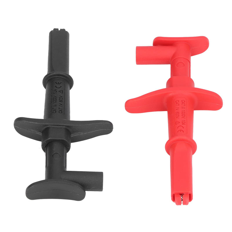 [Australia - AusPower] - Test Hook Clip, 1 Pair Test Hook Clip Crocodile Clamp Red Black Accessory Set Kit for Testing Electronic Components 