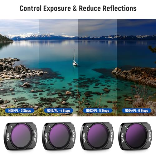 NEEWER 14 Pack Magnetic Filter Set Compatible with DJI Osmo Pocket 3 / Pocket 4 / Xtra Muse, CPL ND (8/16/32/64/128/256/1000) ND8/PL ND16/PL ND32/PL ND64/PL LPR Black Diffusion 1/4 14 Pack nd+nd/PL+effect