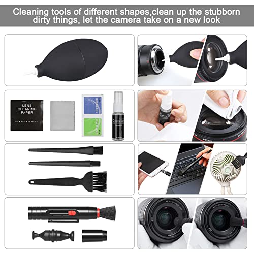 18-in-1 Professional Camera Cleaning Kit for Most DSLR Cameras (Canon, Nikon,Sony), with Air Blower/Cleaning Pen/Detergent/Cleaning Cloth/Lens Brush/Carry Case 18 IN 1