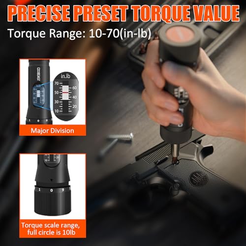 coobeast 13Pcs Preset 1/4” Drive Torque Screwdriver with S2 Bits 13 PCS