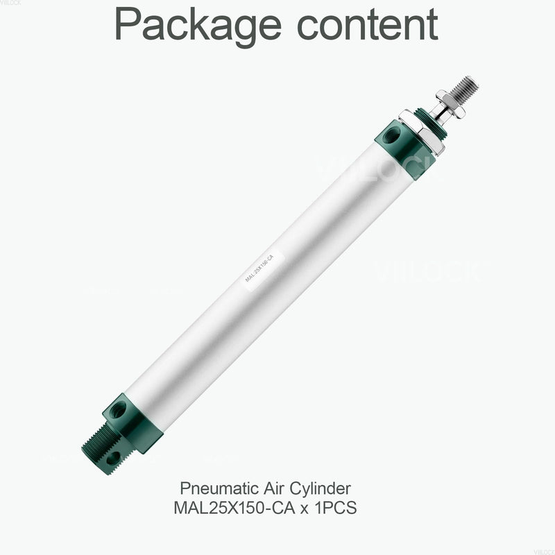 [Australia - AusPower] - Pneumatic Air Cylinder 25mm Bore 150mm Stroke, Mini Air Cylinder Single Rod Double Action MAL 25 X 150 25mm x 150mm 