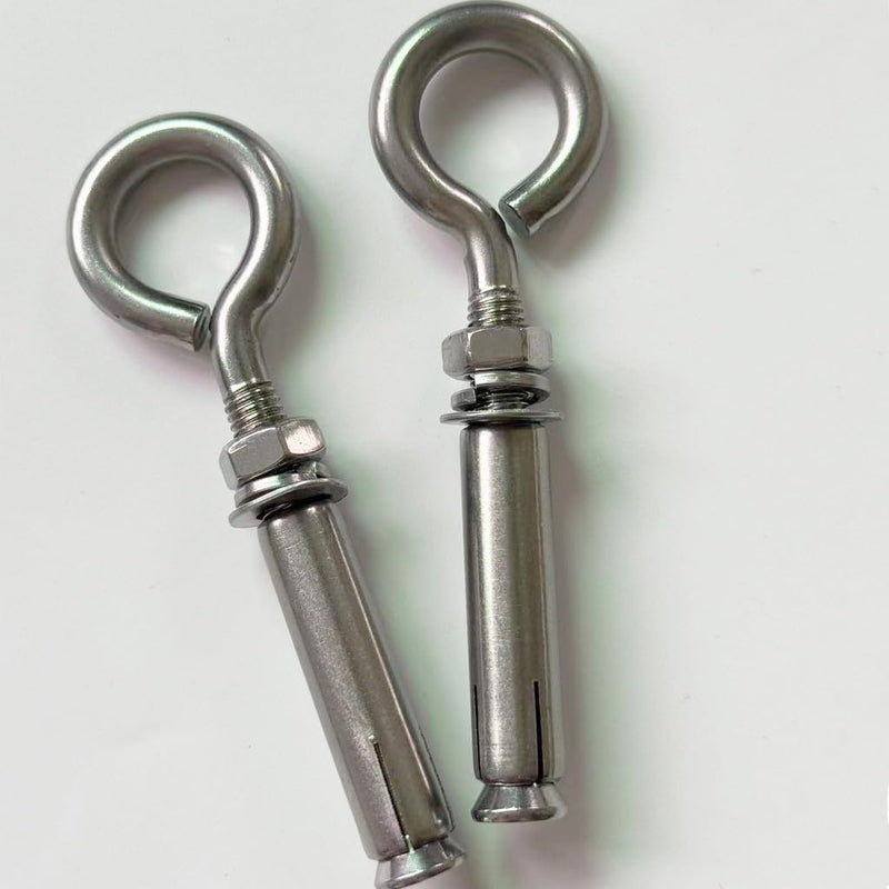 [Australia - AusPower] - Concrete Eye Bolt,2 Pack M8 Stainless Steel Expansion Screws Heavy Duty Shoulder Lag Eyebolts Lifting Ring Bolt Wall Concrete Anchors Fastener with Nut for Wall Ceiling Concrete Masonry 2 