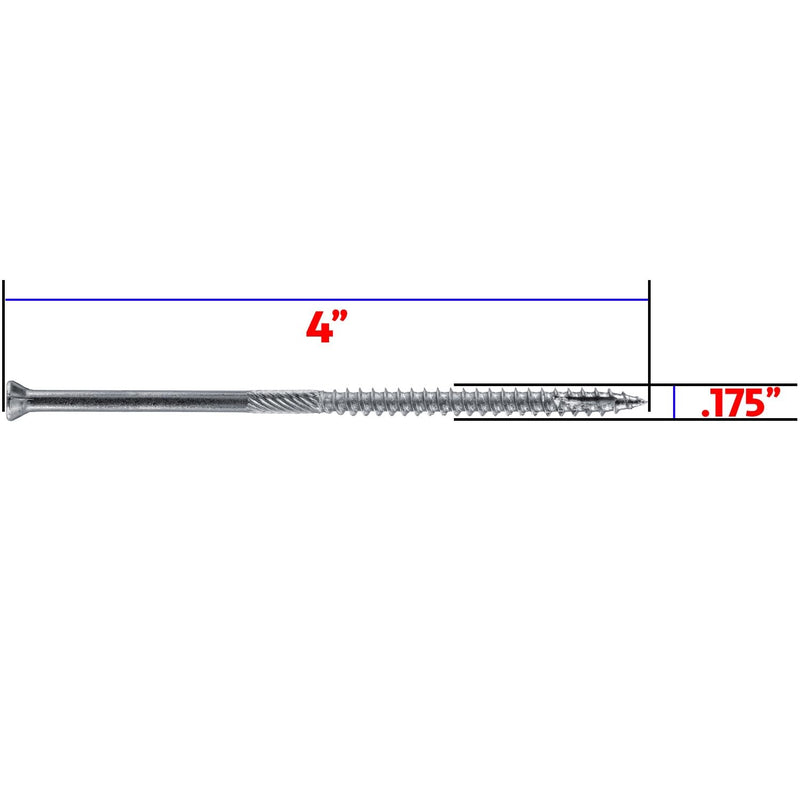 #9 x 4 Silver Star Stainless Steel Trim Head Screw Torx/Star Drive - Wood Screws (1 Pound - 65 Approx. Screw Count) #9 x 4" 1 POUND - 65 Approx. Screws