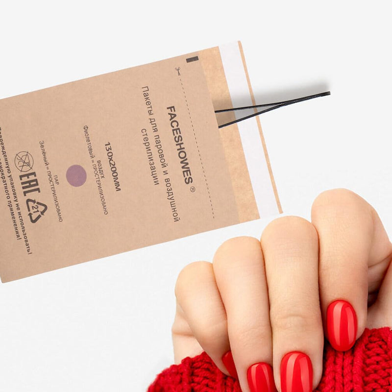 [Australia - AusPower] - GLEAVI Nail Art Bag: 50Pcs Disposable Self Sealing Cleaning Pouch Manicure Disinfection Kraft Paper Bags for Encapsulating Dental Tool Oral Cavity Beauty 