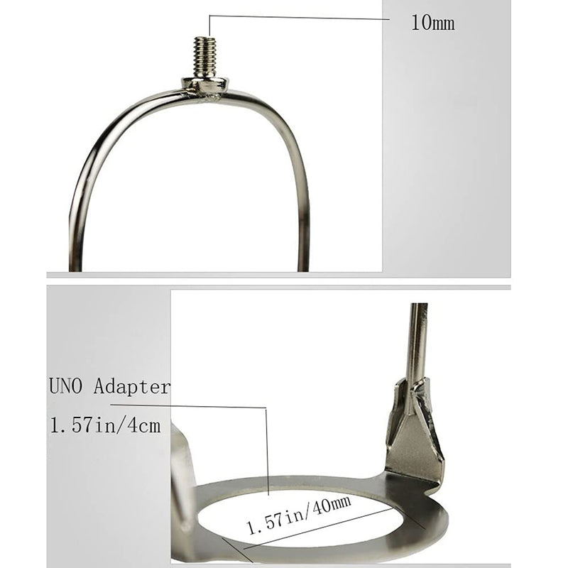 [Australia - AusPower] - 6 Inch Brass Lamp Harp Holder, Fits E26/E27 Light Base, Includes UNO Fitter Adapter, Detachable, Gold 1 