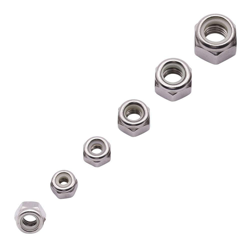 #10-24 inch Nylon Inserted Hex Locknuts (50 Pack), 304 Stainless Steel (18-8) lock nut, Finish Hex lock Nut #10-24 50