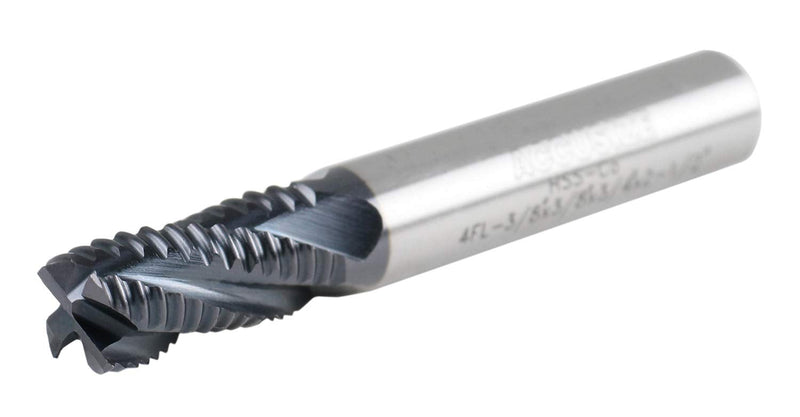 [Australia - AusPower] - Accusize Industrial Tools Standard Tooth M42 8% Cobalt TiAlN Roughing End Mill, 3/8" Diameter, 3/8" Shank Diameter, 3/4" Flute Length, 1102-0038 1 3/8" Dia, 3/8" Shk Dia, 3/4" Flt Length 