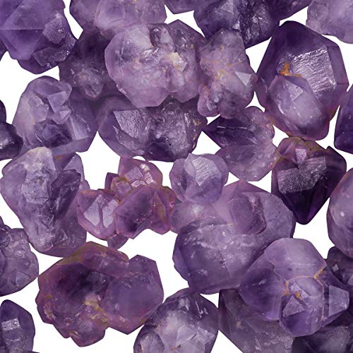 rockcloud 1/2 Ib Irregular Rough Stones Raw Crystal Rock for Wicca Purple Amethyst Crystal Stone