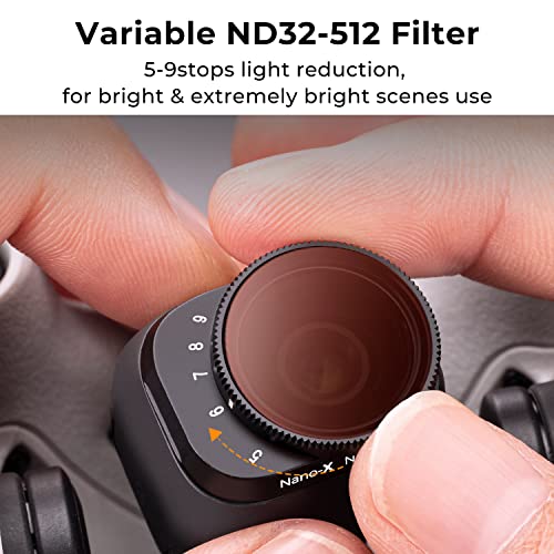 K&F Concept Mini 3/ Mini 3 Pro Variable ND Lens Filters Kit ND2-32+ND32-512(2 Pcs), Variable ND Filters 1-5 Stops + 5-9 Stops Compatible with DJI Mini 3/ Mini 3 Pro ND2-32 & ND32-512