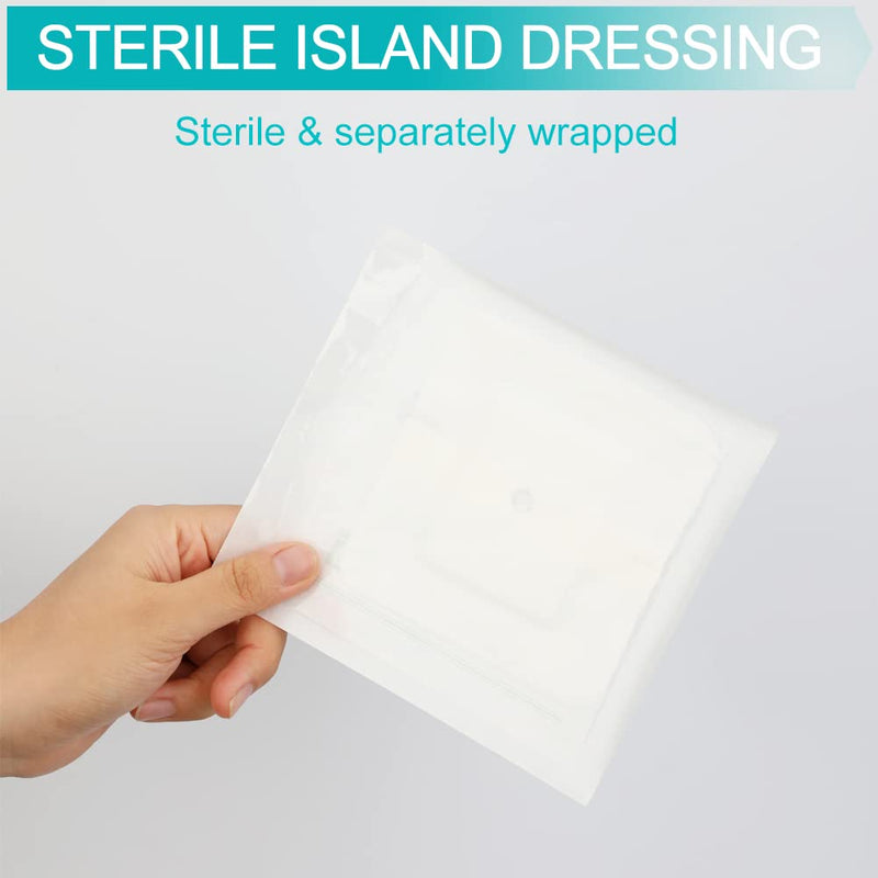 [Australia - AusPower] - 40 Pcs Feeding Tube Covers G Peg Tube Holder Split Drain Adhesive Bandages for Dialysis Catheter 4" x 4" Island Dressing Bordered Gauze Nuring Accessories 4"x4" Inch-pack of 40 