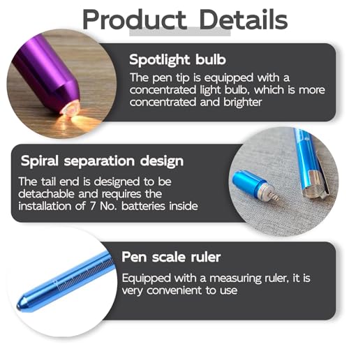 Diagnostic Light Pupil Light Pack of 2 - Reusable LED Pen Lamp with Pocket Clip for Nurses, Doctors and Students (Red and Blue) for Precise Diagnostics