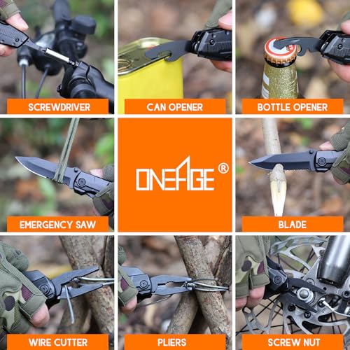 ONEAGE black 20-in-1 multitool knife with engraved “Best Nephew” message and 9-in-1 screwdriver set