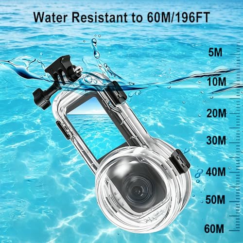 60M/196FT Underwater Invisible Dive Case for Insta360 X5