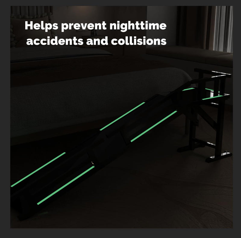Glow in The Dark Tape, 0.4 inch × 16.5 FT Luminous Fluorescent Photoluminescent Tape Stickers for Dog Ramp, Bright Long-Lasting Night Decorations Home Marking