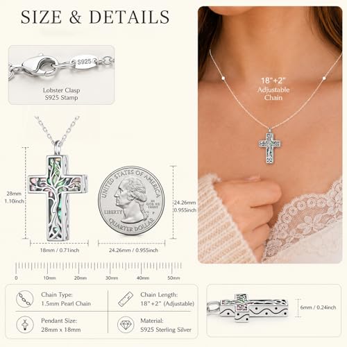 Sterling Silver Tree of Life Urn Necklace Cremation Jewelry for Ashes