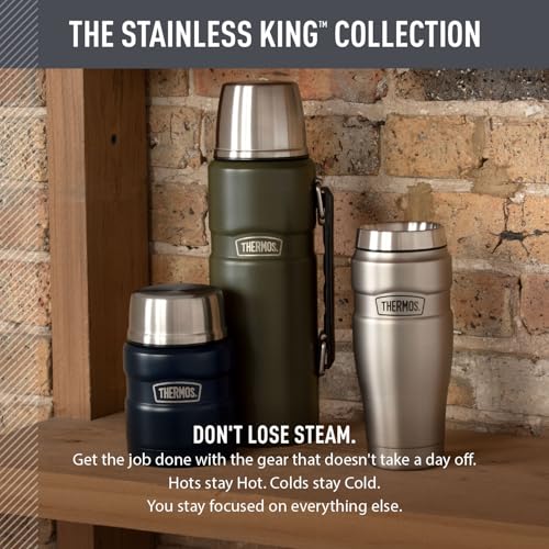 THERMOS Stainless King Vacuum-Insulated Beverage Bottle, 40 Ounce, Midnight Blue 40 Ounces